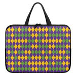 Mardi Gras Harlequin Pattern Print Laptop Sleeve With Handle