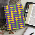 Mardi Gras Harlequin Pattern Print Leather Bible Cover