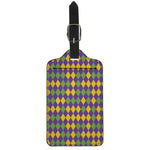 Mardi Gras Harlequin Pattern Print Luggage Tag