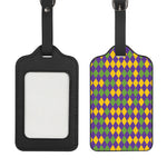 Mardi Gras Harlequin Pattern Print Luggage Tag