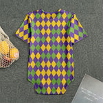 Mardi Gras Harlequin Pattern Print Men's Bodysuit