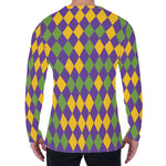 Mardi Gras Harlequin Pattern Print Men's Long Sleeve T-Shirt