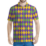 Mardi Gras Harlequin Pattern Print Men's Polo Shirt