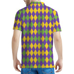 Mardi Gras Harlequin Pattern Print Men's Polo Shirt