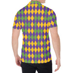 Mardi Gras Harlequin Pattern Print Men's Shirt