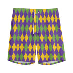 Mardi Gras Harlequin Pattern Print Men's Sports Shorts