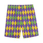 Mardi Gras Harlequin Pattern Print Men's Sports Shorts
