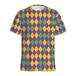 Mardi Gras Harlequin Pattern Print Men's Sports T-Shirt