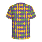 Mardi Gras Harlequin Pattern Print Men's Sports T-Shirt