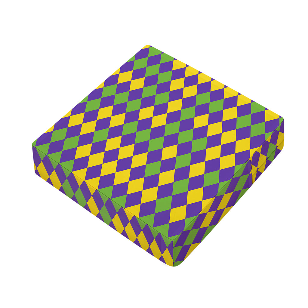 Mardi Gras Harlequin Pattern Print Outdoor Seat Cushion Cover