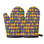 Mardi Gras Harlequin Pattern Print Oven Mitts