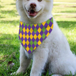 Mardi Gras Harlequin Pattern Print Over The Collar Dog Bandana