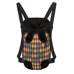 Mardi Gras Harlequin Pattern Print Pet Carrier Backpack