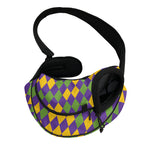 Mardi Gras Harlequin Pattern Print Pet Sling Carrier