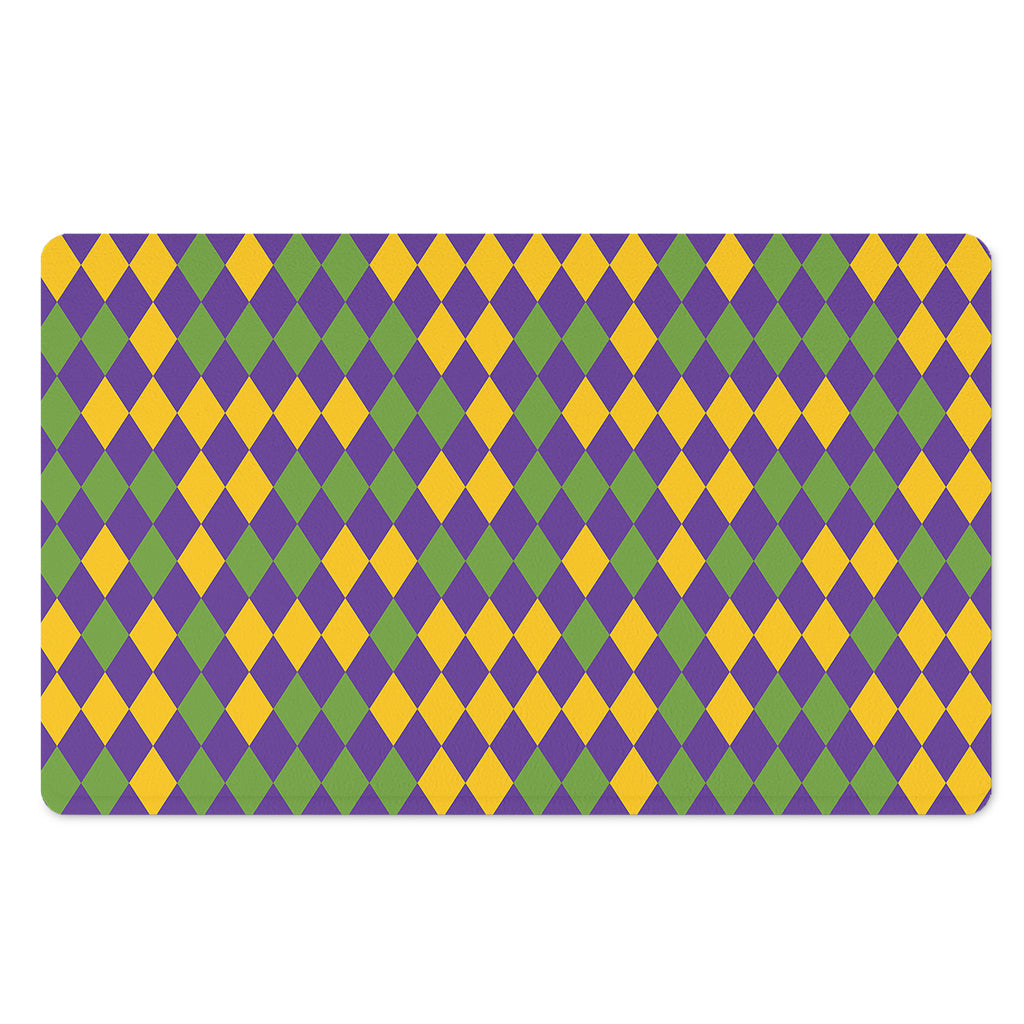 Mardi Gras Harlequin Pattern Print Polyester Doormat
