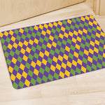 Mardi Gras Harlequin Pattern Print Polyester Doormat