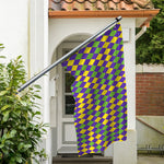 Mardi Gras Harlequin Pattern Print Polyester Flag