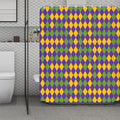Mardi Gras Harlequin Pattern Print Polyester Shower Curtain