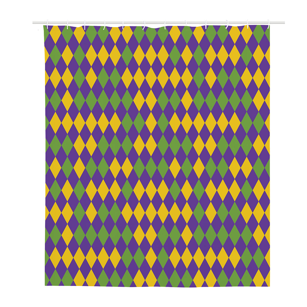 Mardi Gras Harlequin Pattern Print Polyester Shower Curtain