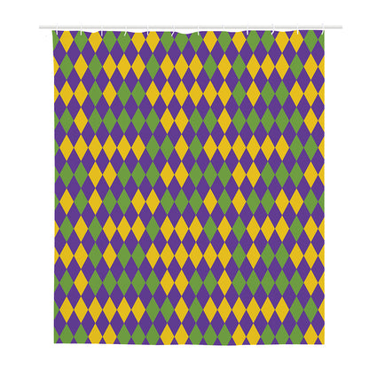 Mardi Gras Harlequin Pattern Print Polyester Shower Curtain