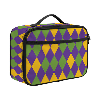 Mardi Gras Harlequin Pattern Print Portable Lunch Bag