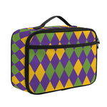 Mardi Gras Harlequin Pattern Print Portable Lunch Bag