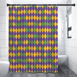 Mardi Gras Harlequin Pattern Print Premium Shower Curtain