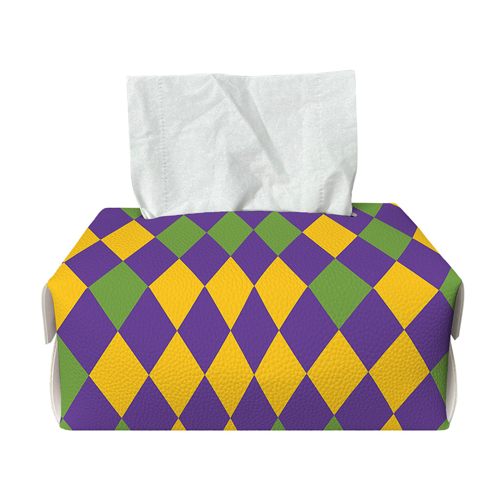 Mardi Gras Harlequin Pattern Print Rectangle Tissue Box Cover