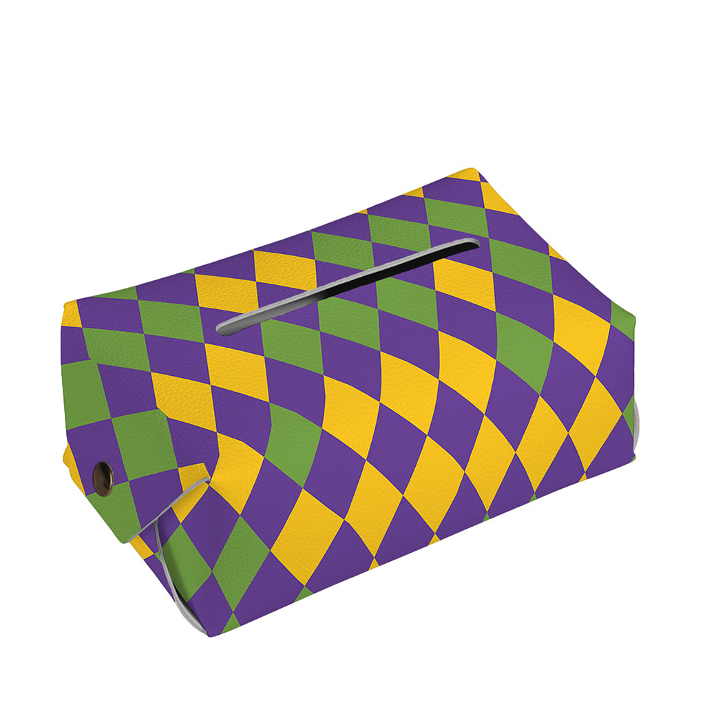 Mardi Gras Harlequin Pattern Print Rectangle Tissue Box Cover