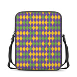 Mardi Gras Harlequin Pattern Print Rectangular Crossbody Bag