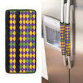 Mardi Gras Harlequin Pattern Print Refrigerator Handle Covers