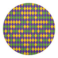 Mardi Gras Harlequin Pattern Print Round Blanket