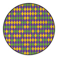 Mardi Gras Harlequin Pattern Print Round Floor Mat