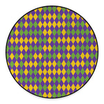 Mardi Gras Harlequin Pattern Print Round Floor Mat