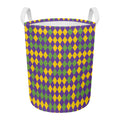 Mardi Gras Harlequin Pattern Print Round Laundry Basket