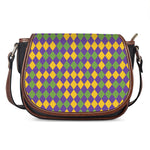 Mardi Gras Harlequin Pattern Print Saddle Bag
