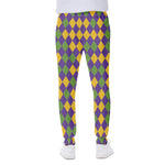 Mardi Gras Harlequin Pattern Print Scuba Joggers