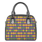 Mardi Gras Harlequin Pattern Print Shoulder Handbag