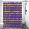 Mardi Gras Harlequin Pattern Print Shower Curtain