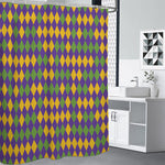 Mardi Gras Harlequin Pattern Print Shower Curtain