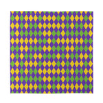 Mardi Gras Harlequin Pattern Print Silk Bandana