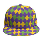 Mardi Gras Harlequin Pattern Print Snapback Cap