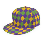 Mardi Gras Harlequin Pattern Print Snapback Cap