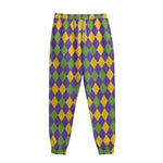 Mardi Gras Harlequin Pattern Print Sweatpants