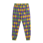 Mardi Gras Harlequin Pattern Print Sweatpants