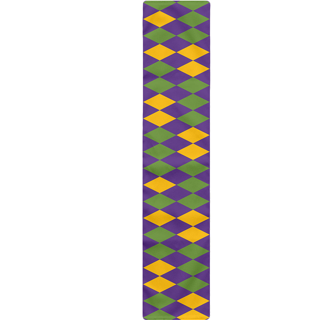 Mardi Gras Harlequin Pattern Print Table Runner