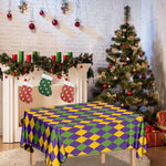 Mardi Gras Harlequin Pattern Print Tablecloth
