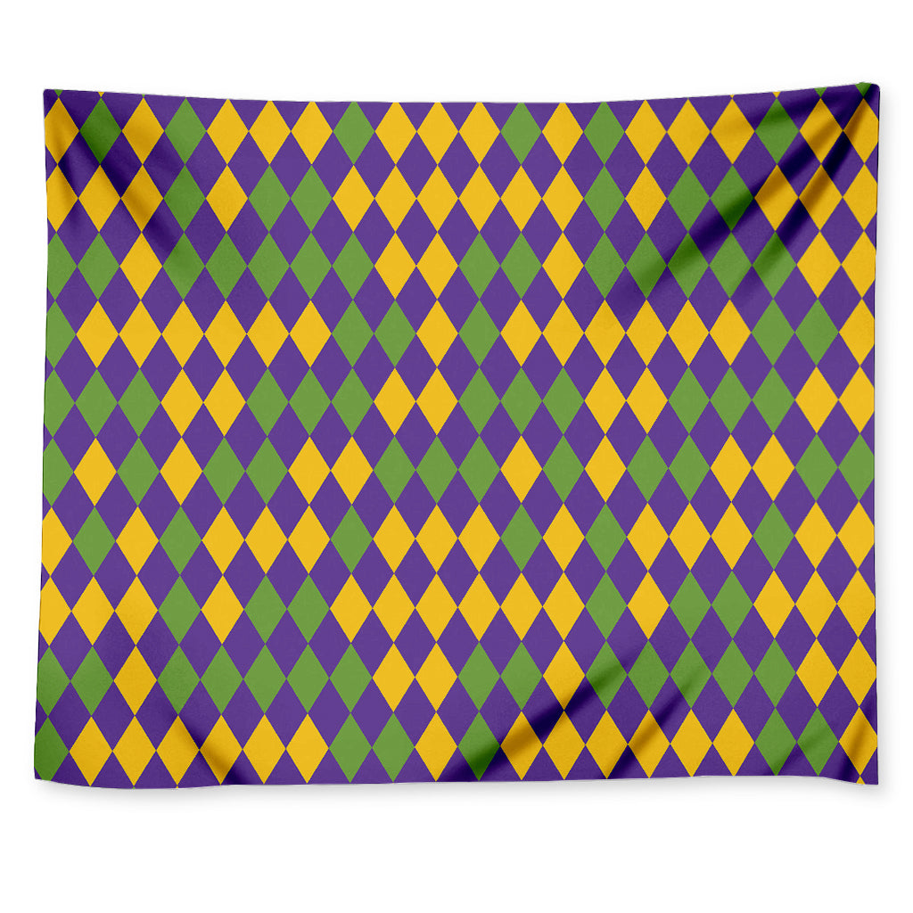 Mardi Gras Harlequin Pattern Print Tapestry