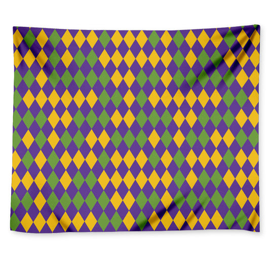 Mardi Gras Harlequin Pattern Print Tapestry