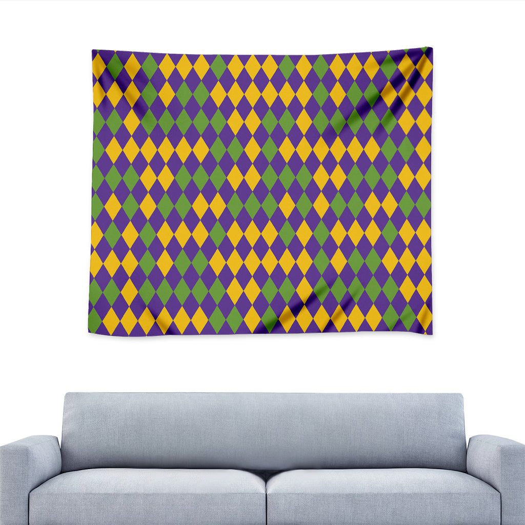 Mardi Gras Harlequin Pattern Print Tapestry